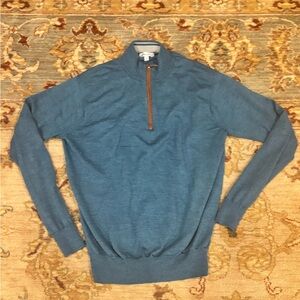 Peter Millar Teal Zip-Up Sweater